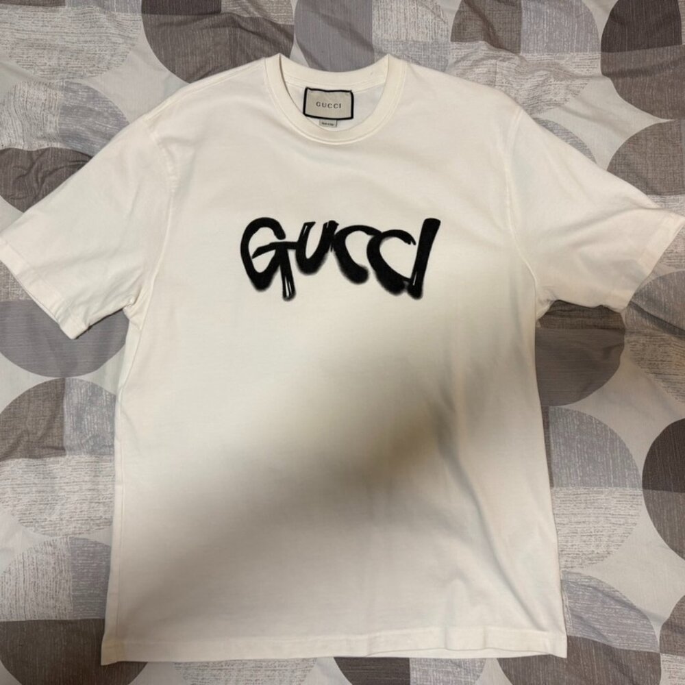 Off-White Gucci Graffiti White Crew Neck T-Shirt EUR Size XXL